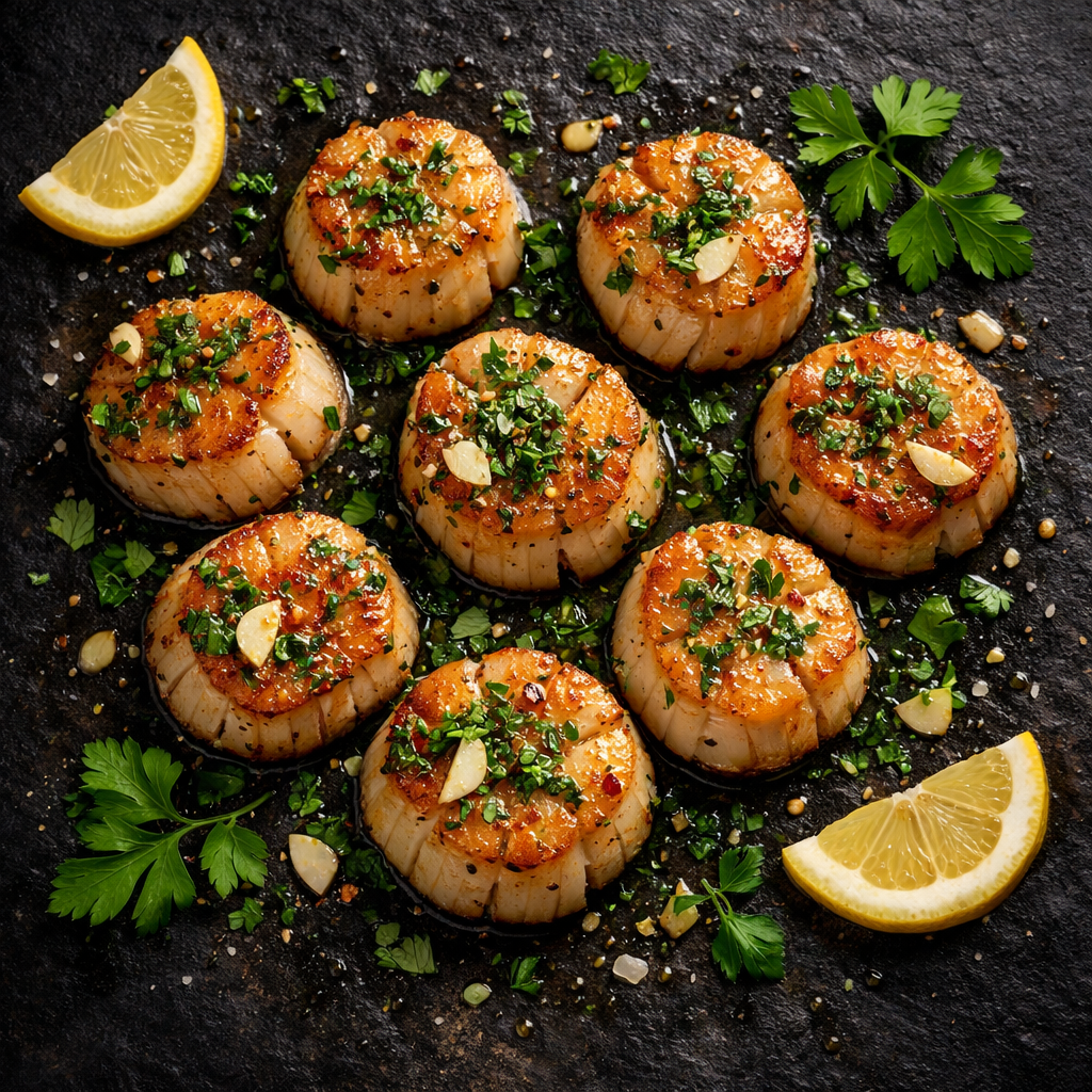 Coquilles Saint-Jacques aux herbes