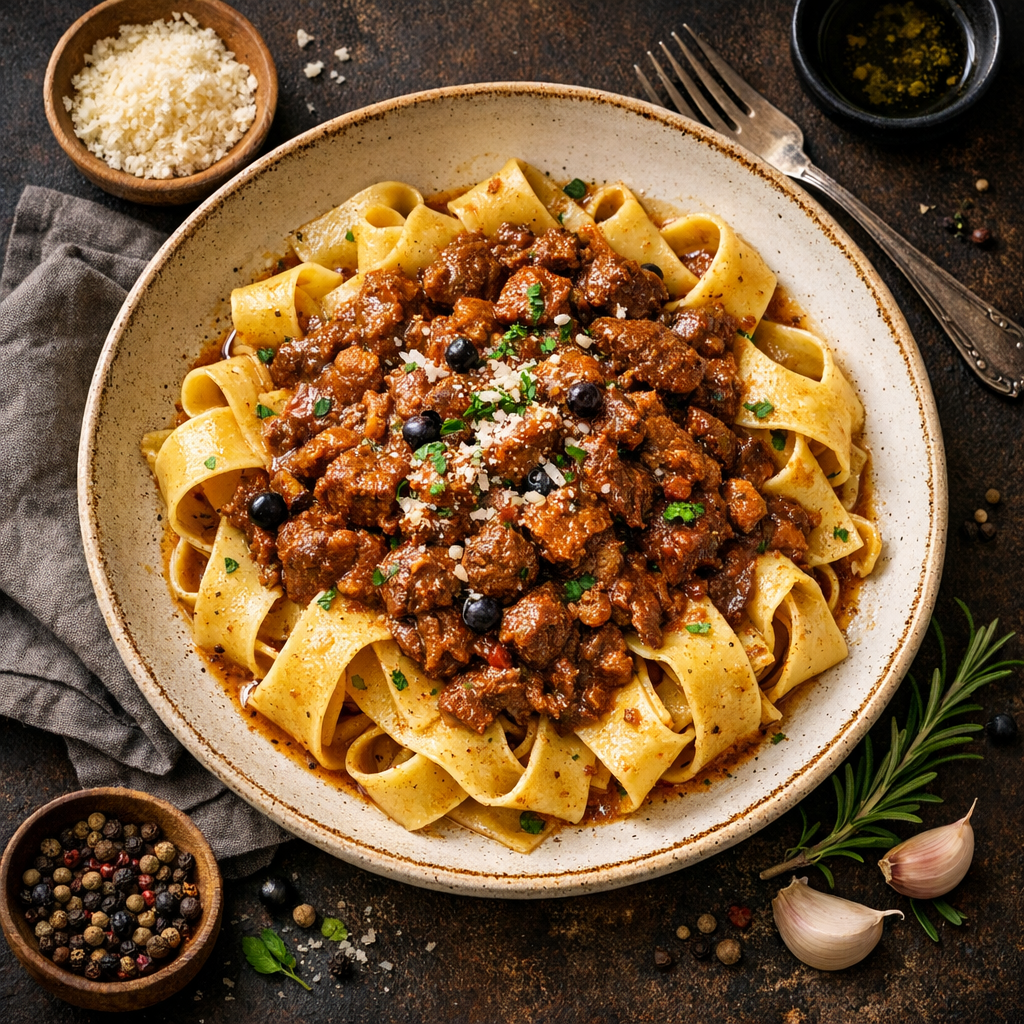 Pâtes à la sauce de gibier