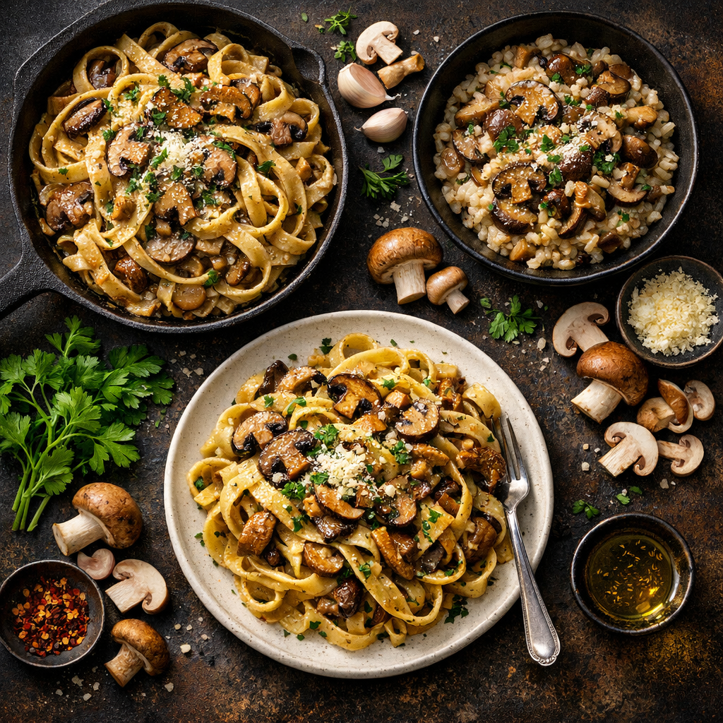 Pâtes aux champignons