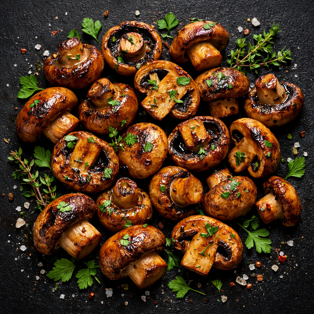 Champignons grillés aux herbes