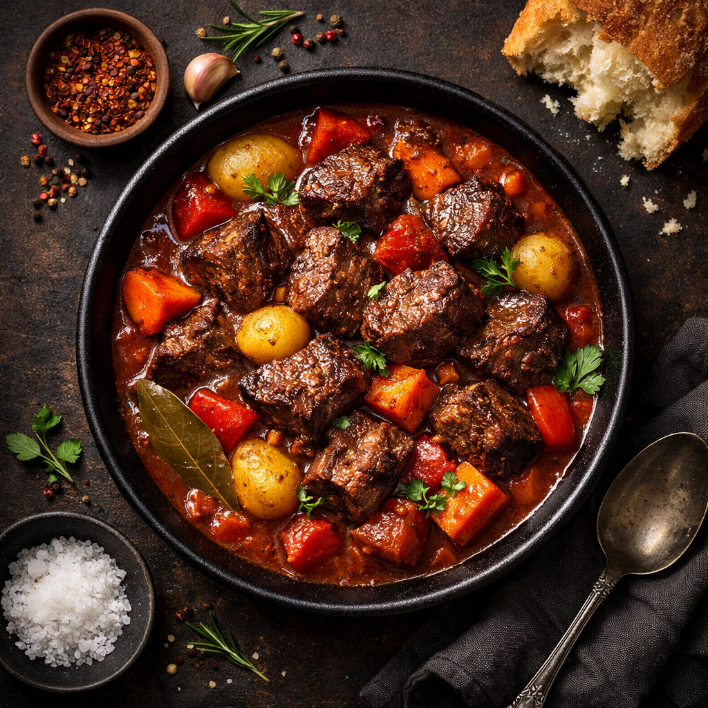 Ragoût de Viande Rouge Rôtie