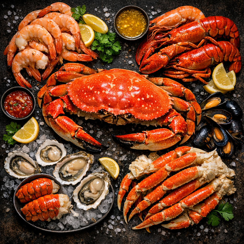 Fruits de mer et crabe
