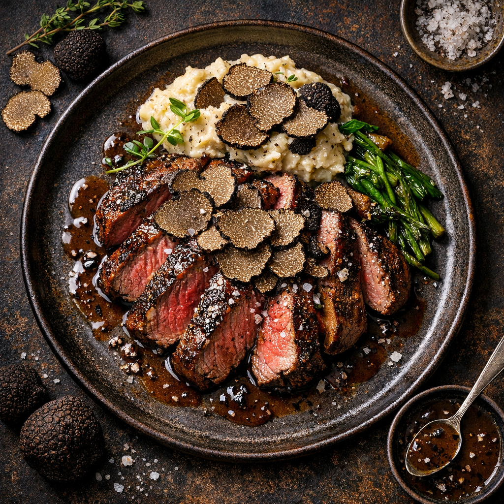 Plat de viande à la truffe