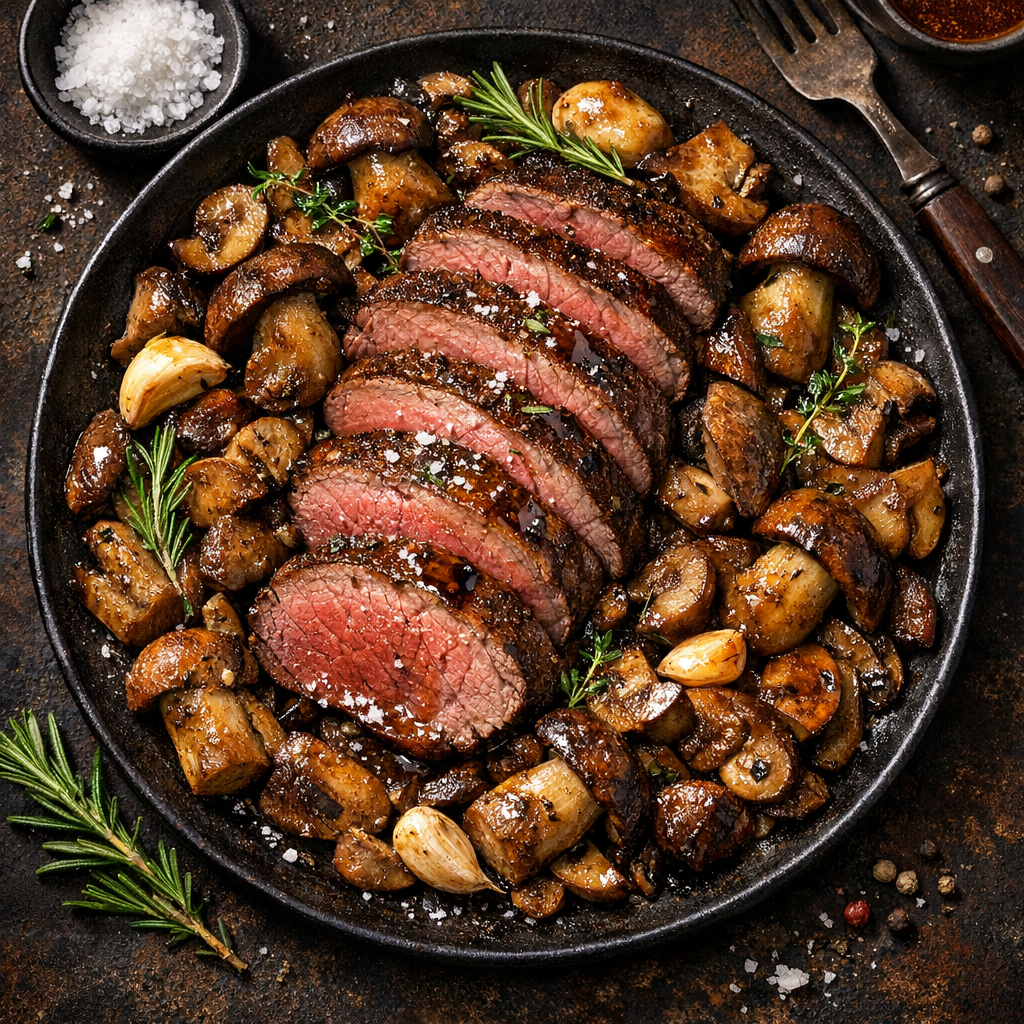 Venaison Rôtie aux Cèpes