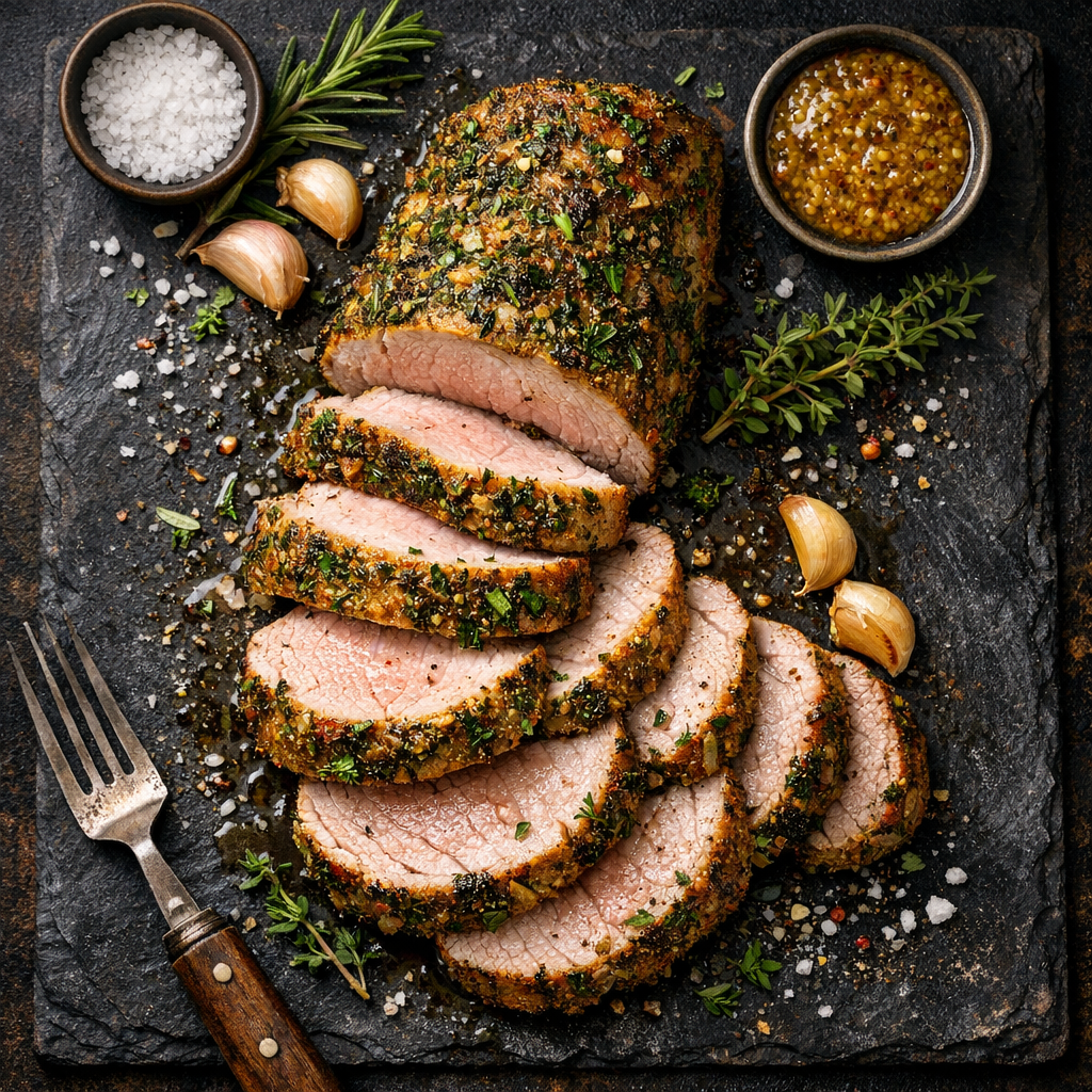 Filet de porc croûte d'herbes