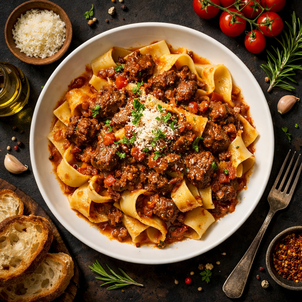 Pappardelle à la Sauce Bolognaise