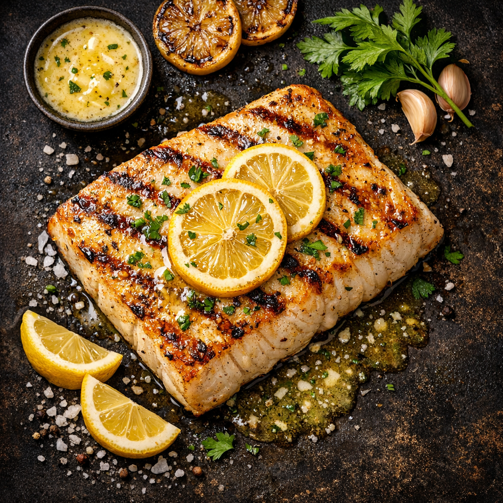 Flétan Grillé au Beurre Citron