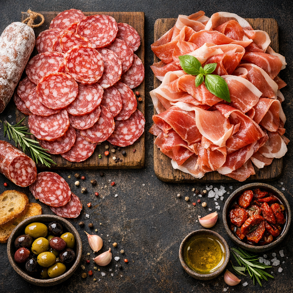 Salami italien et prosciutto