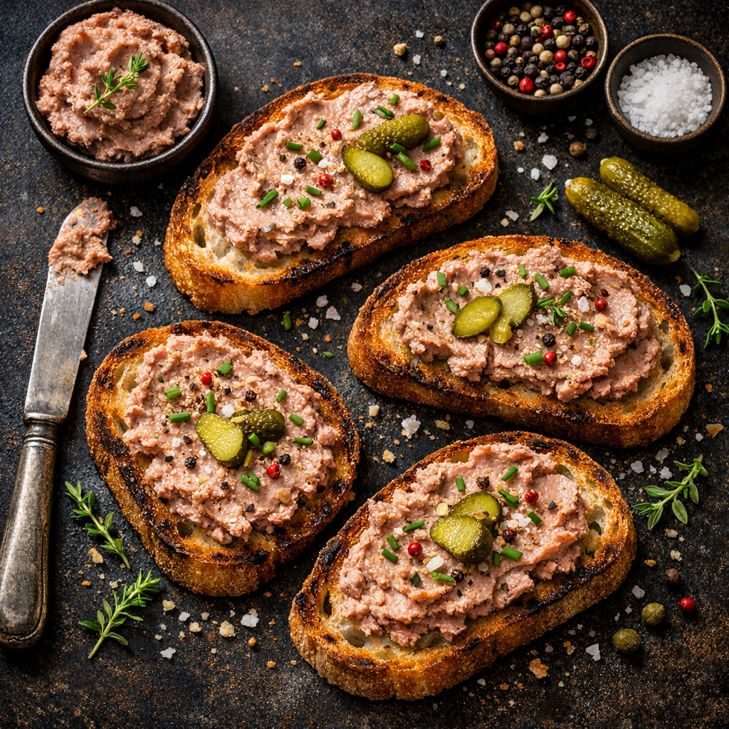 Terrine de foie sur pain croustillant