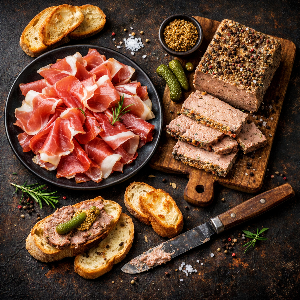 Jambon de pays et pâté