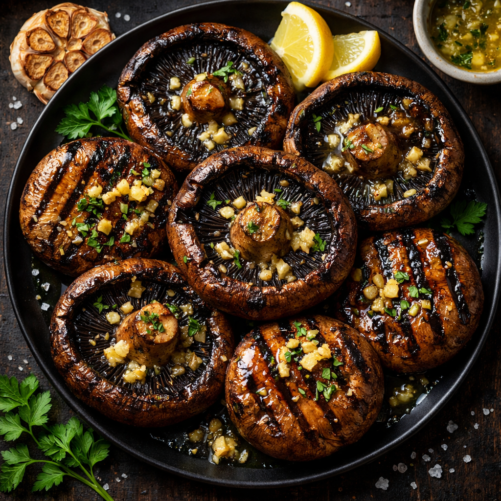Champignons Portobello Grillés à l'Ail et au Beurre
