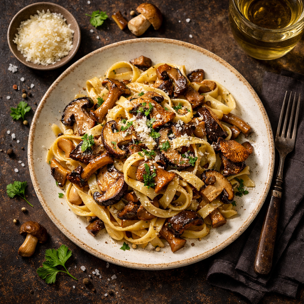 Pâtes aux champignons sauvages