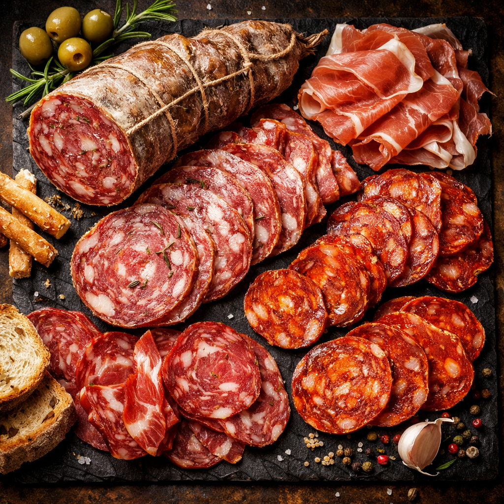 Finocchiona et viandes de charcuterie