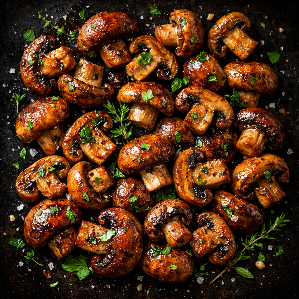 Champignons rôtis aux herbes