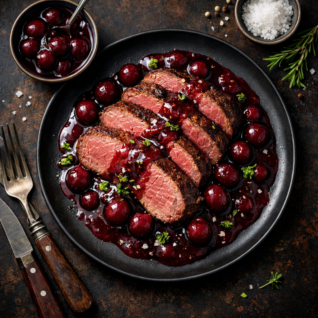 Venaison à la sauce griottine