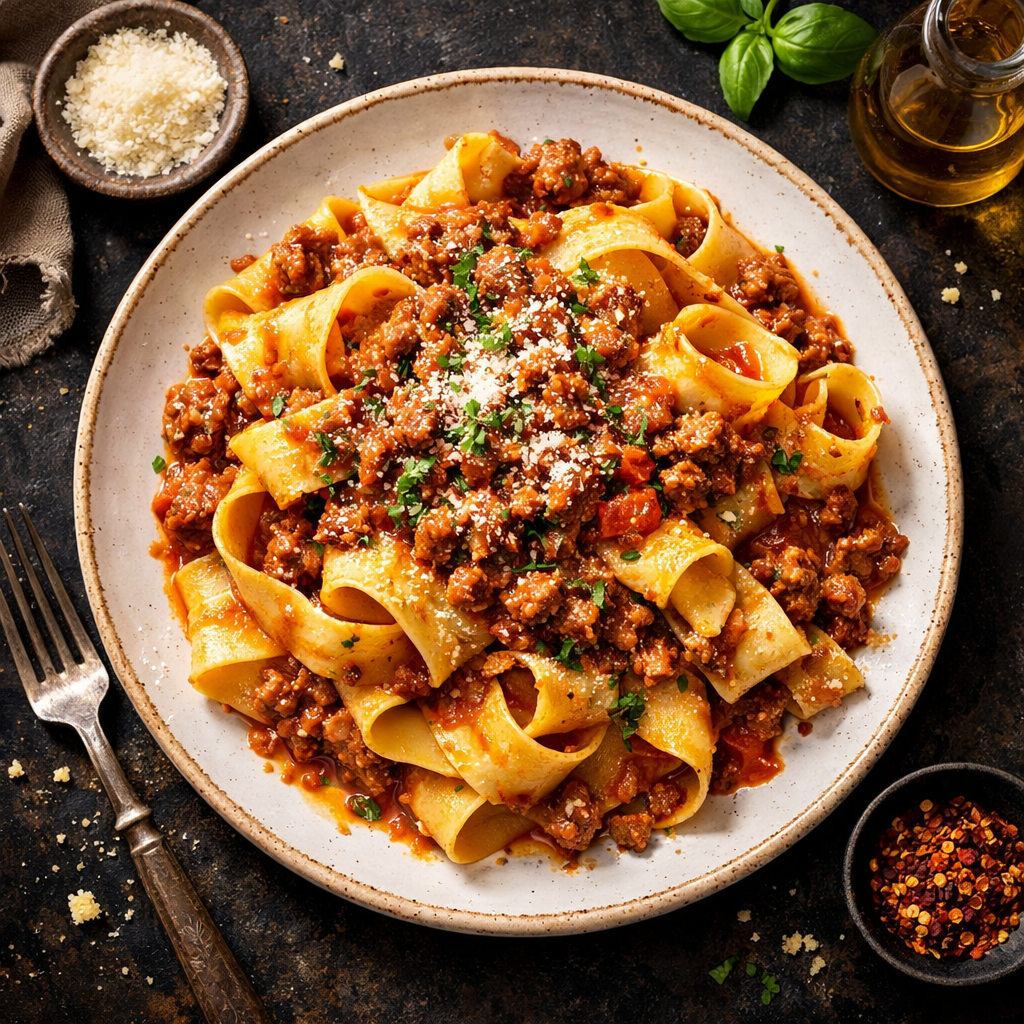 Pâtes à la ragù de viande