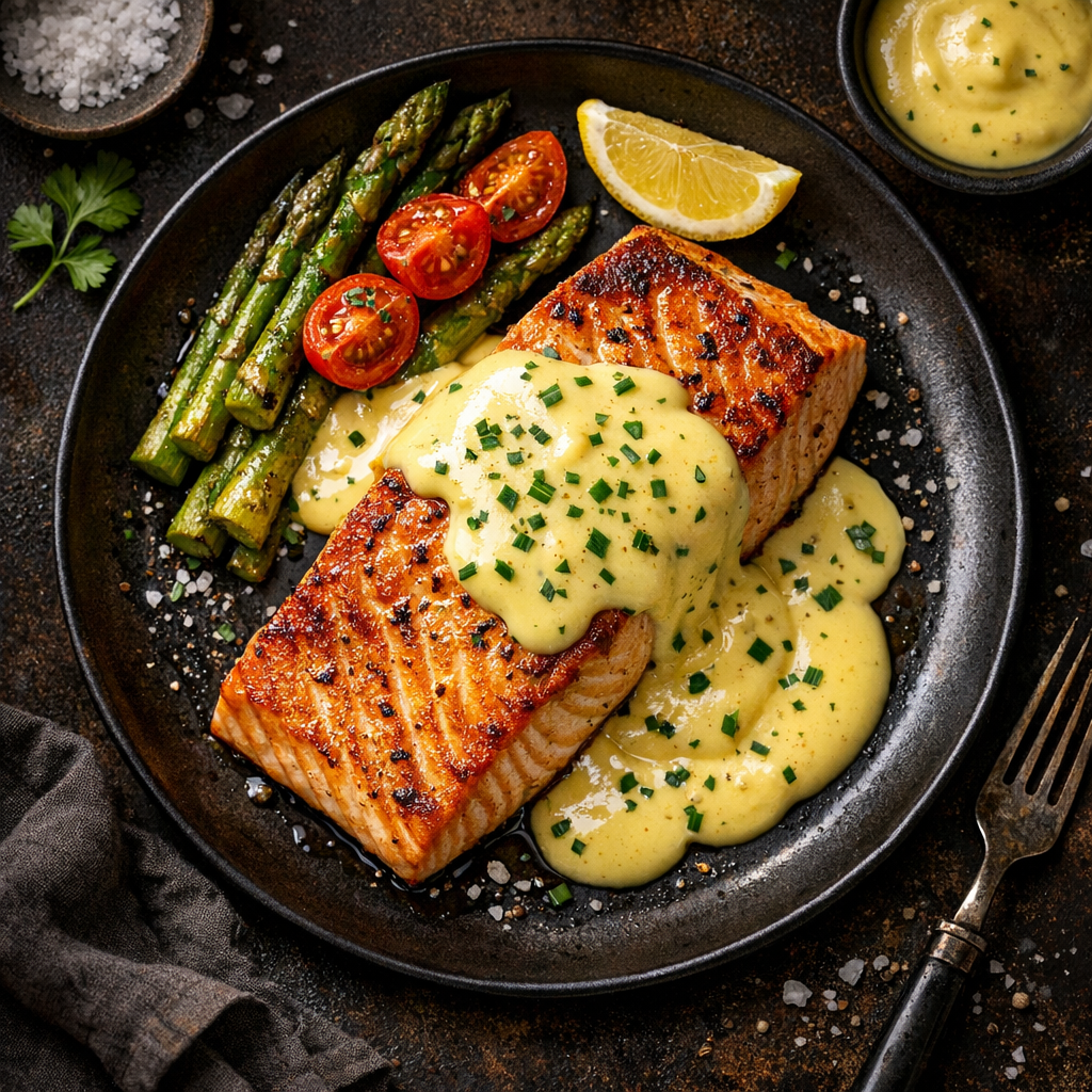 Saumon Poêlé à la Sauce Hollandaise