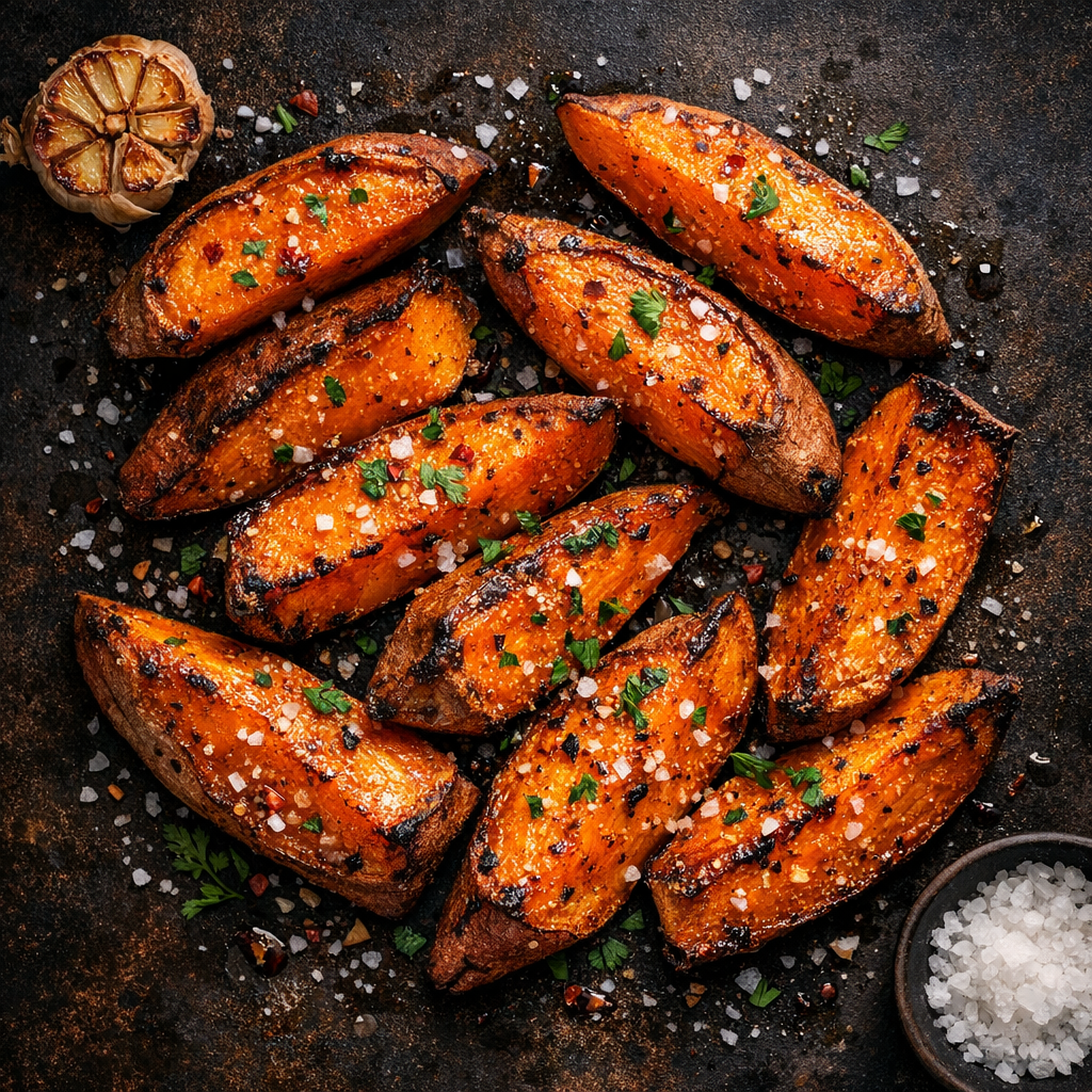 Patates douces rôties