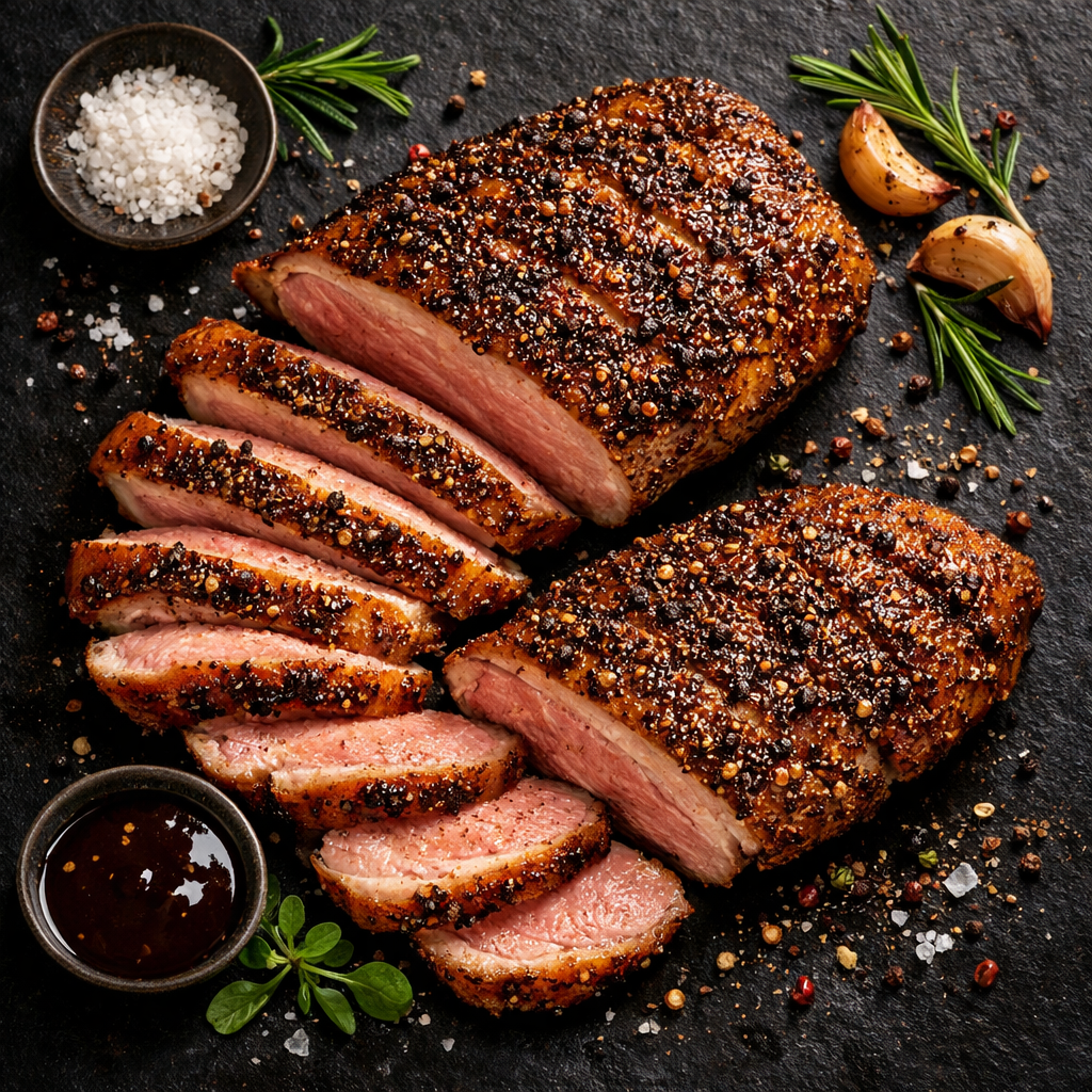 Magret de canard poivré