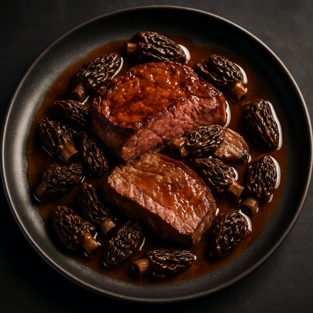 Pièce de bœuf aux morilles