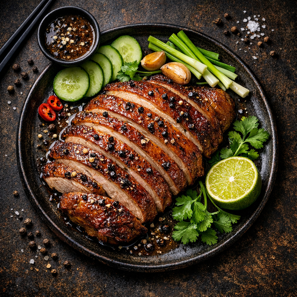 Canard Rôti au Poivre Noir