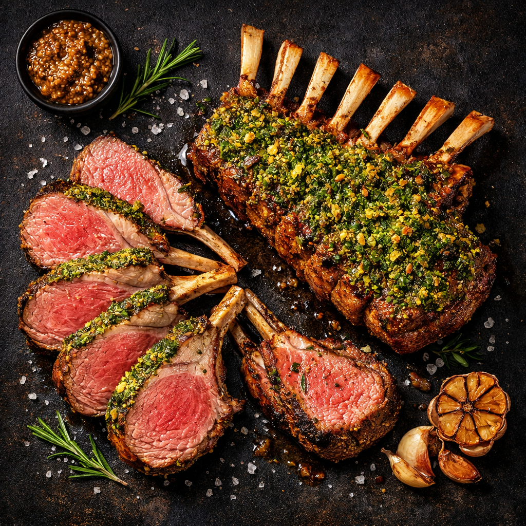 Côtelettes d'agneau avec croûte d'herbes