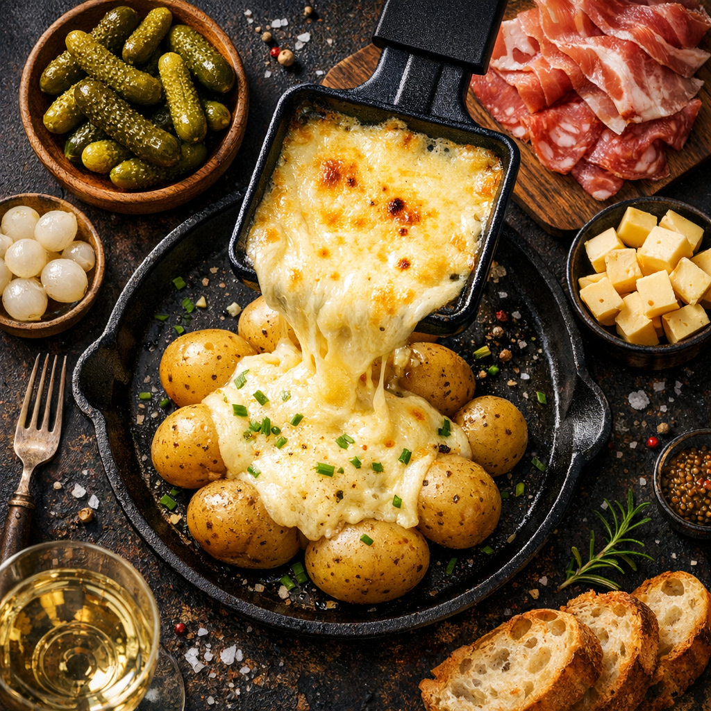 Raclette avec cornichons
