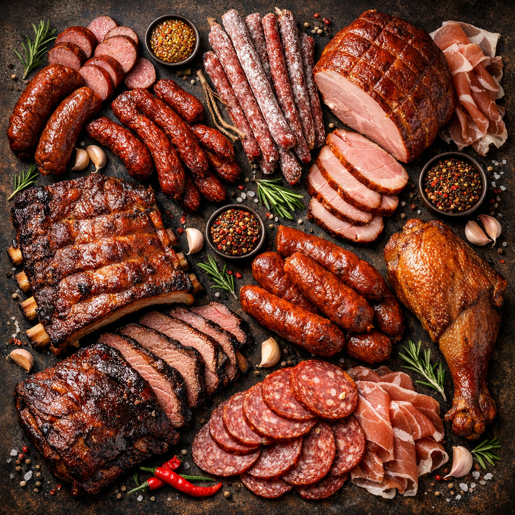 Viandes fumées et saucisses sèches