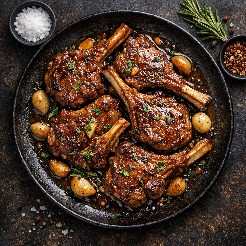 Côtelettes d'agneau braisées