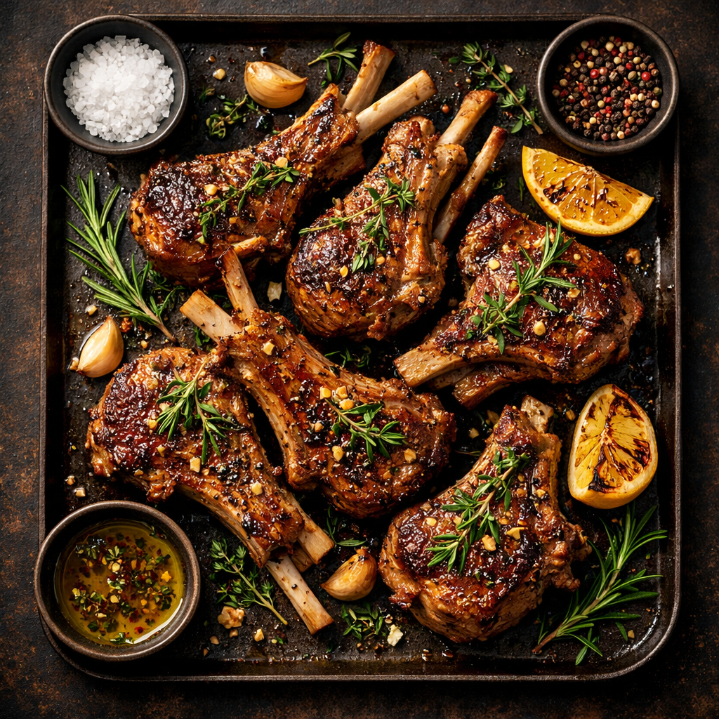 Gigot d'agneau rôti aux herbes