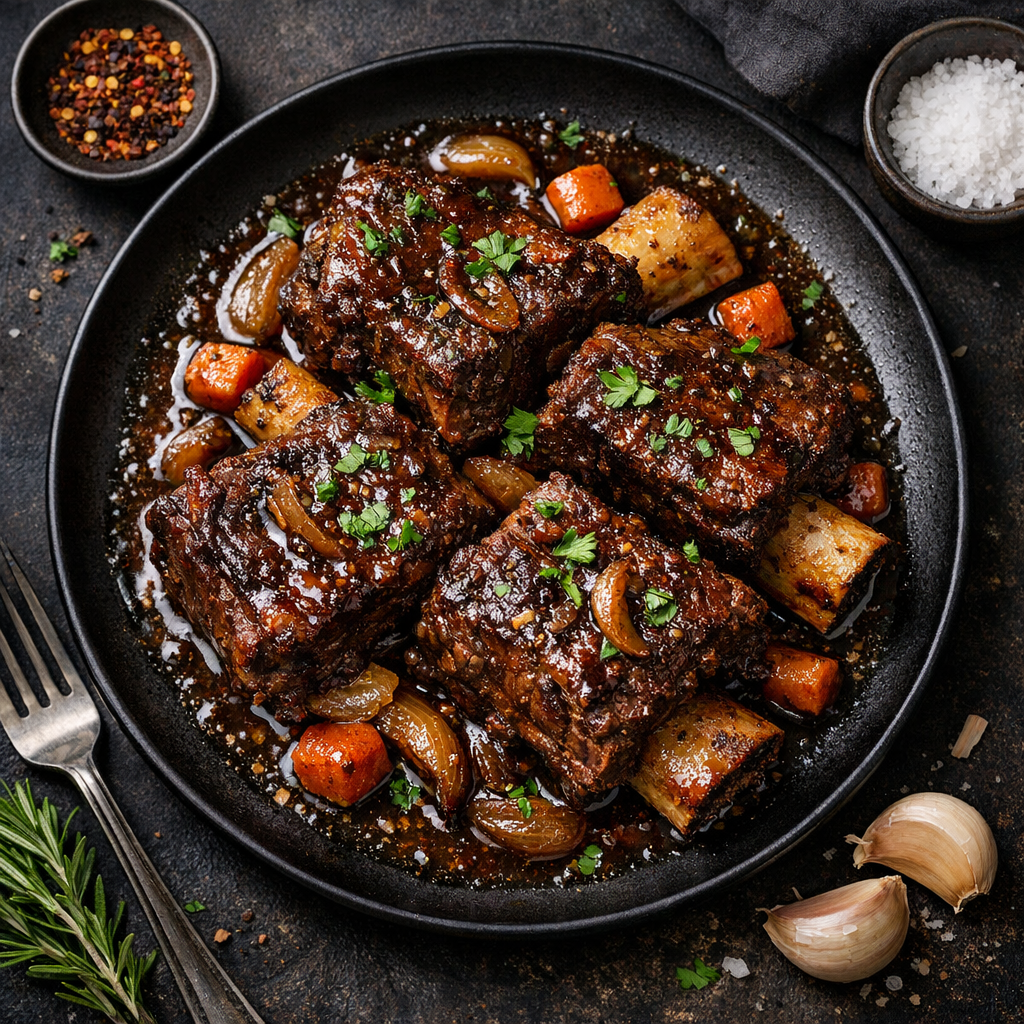 Côtes de boeuf braisées