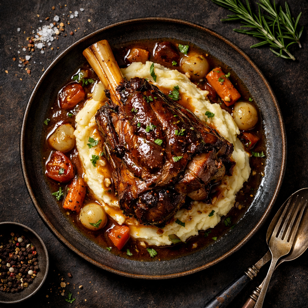 Jarret d'agneau braisé