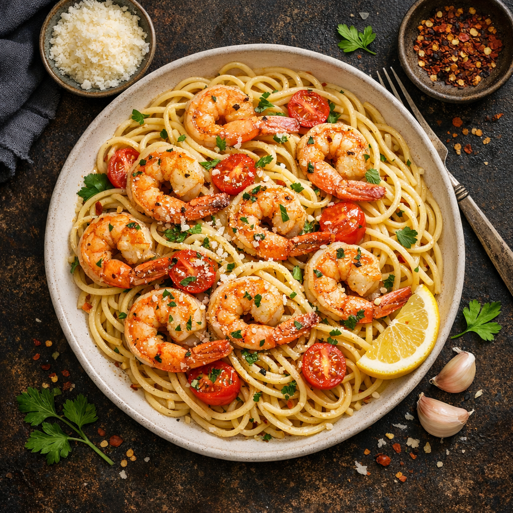 Pâtes aux Crevettes