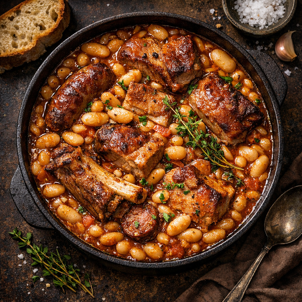 Cassoulet de porc aux haricots blancs