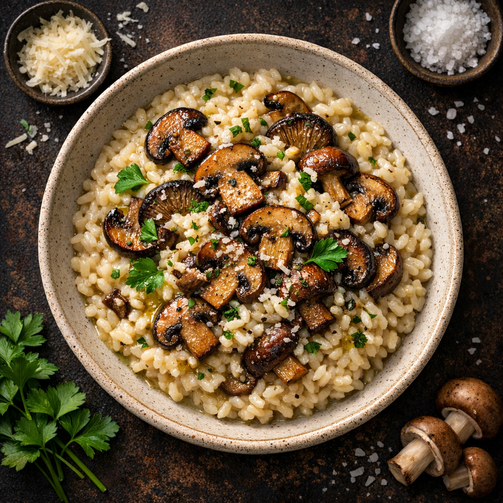 Risotto crémeux aux champignons