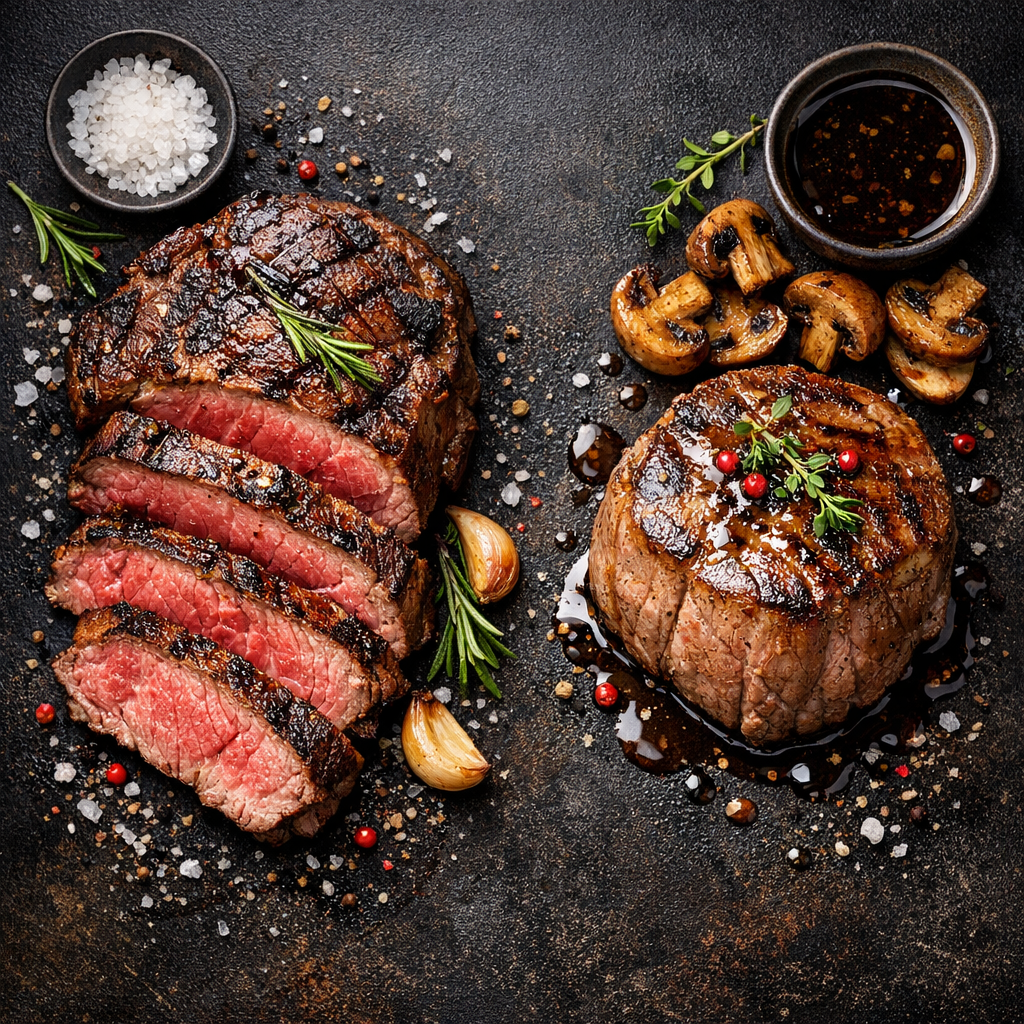 Viande rouge et filet de veau