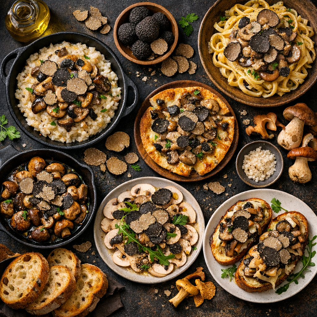 Plats aux champignons et truffes