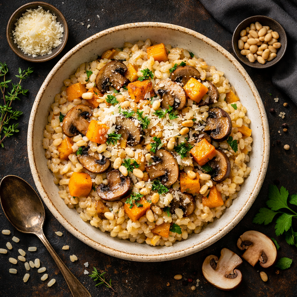 Risotto aux Champignons et Courge Butternut