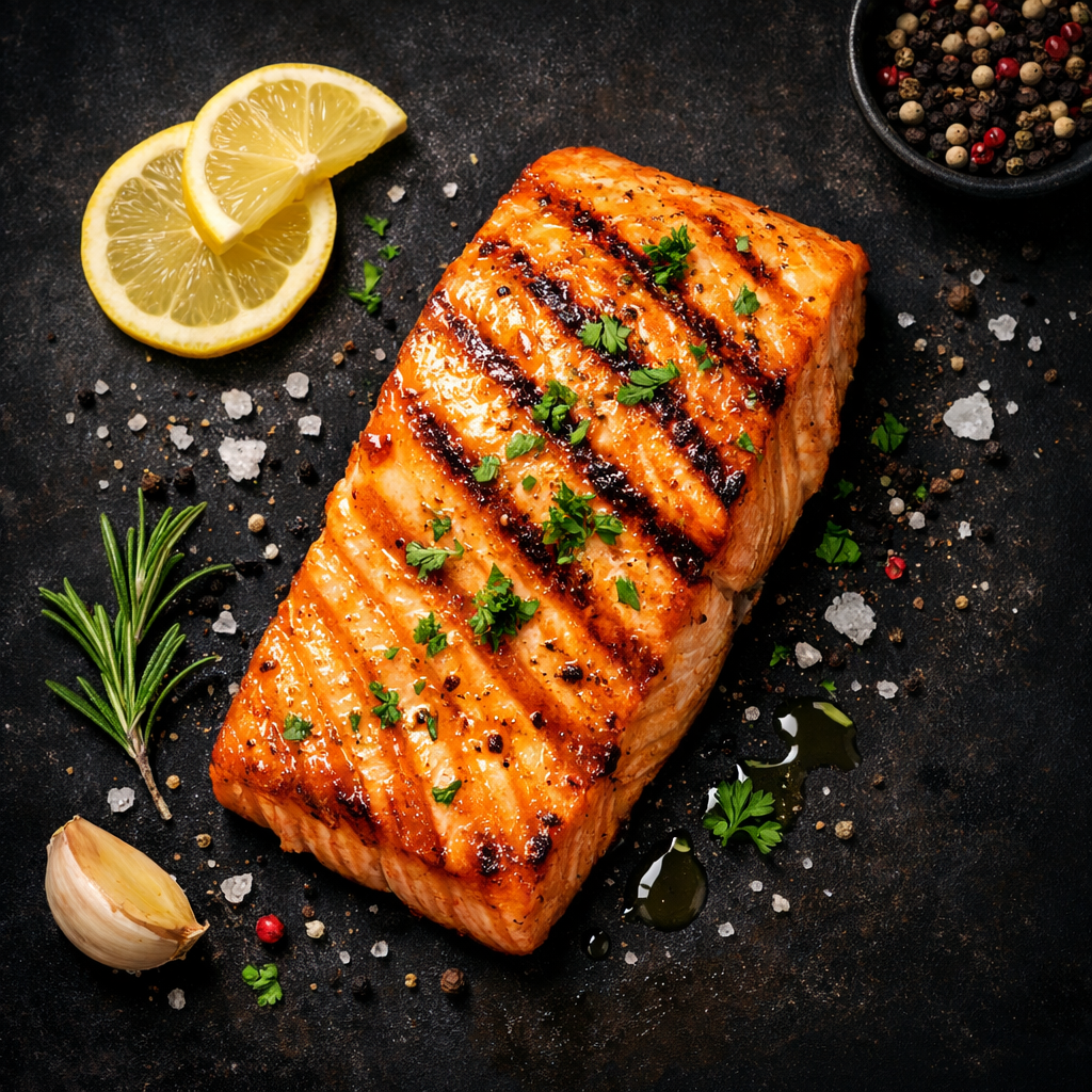 Filet de saumon grillé