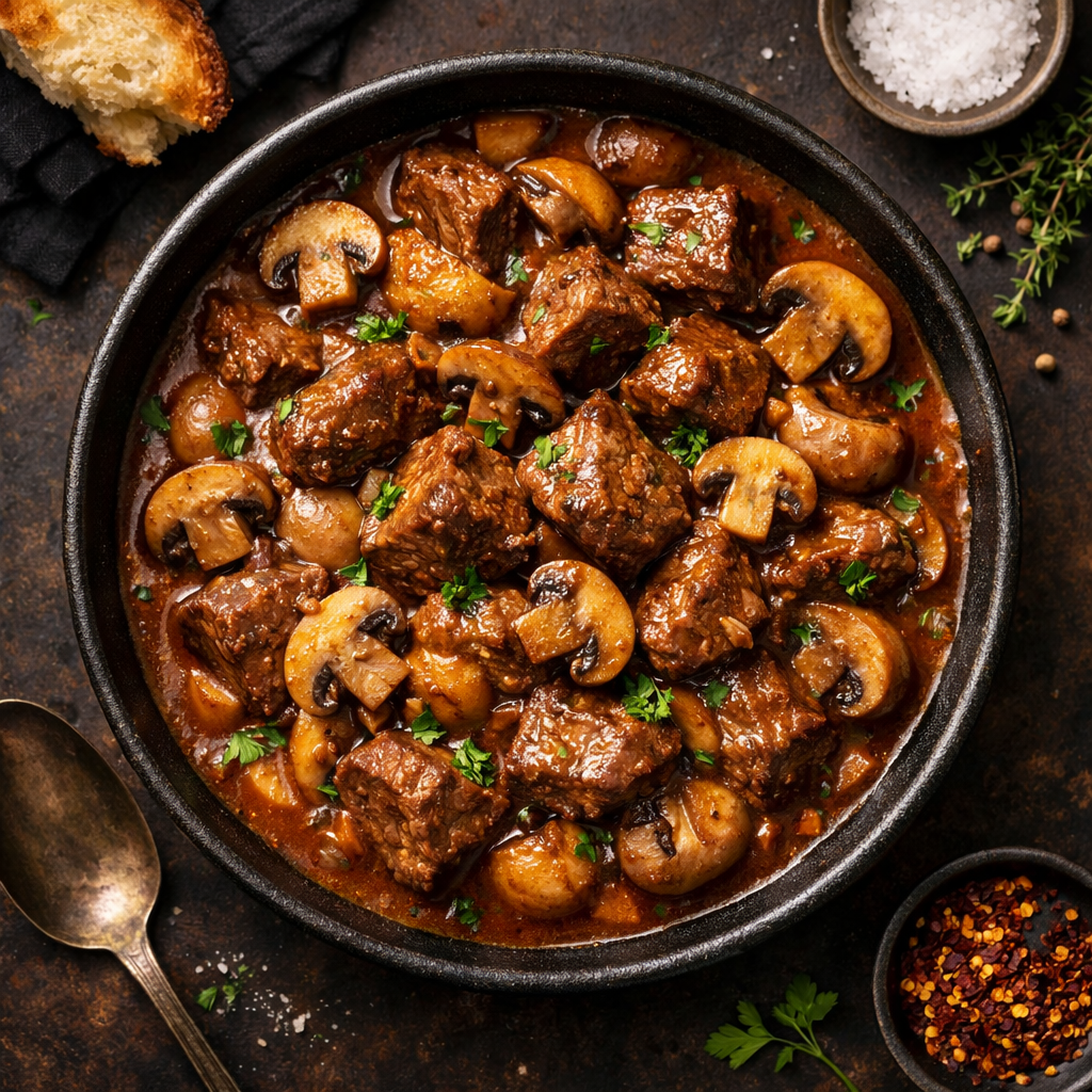 Ragoût de bœuf aux champignons
