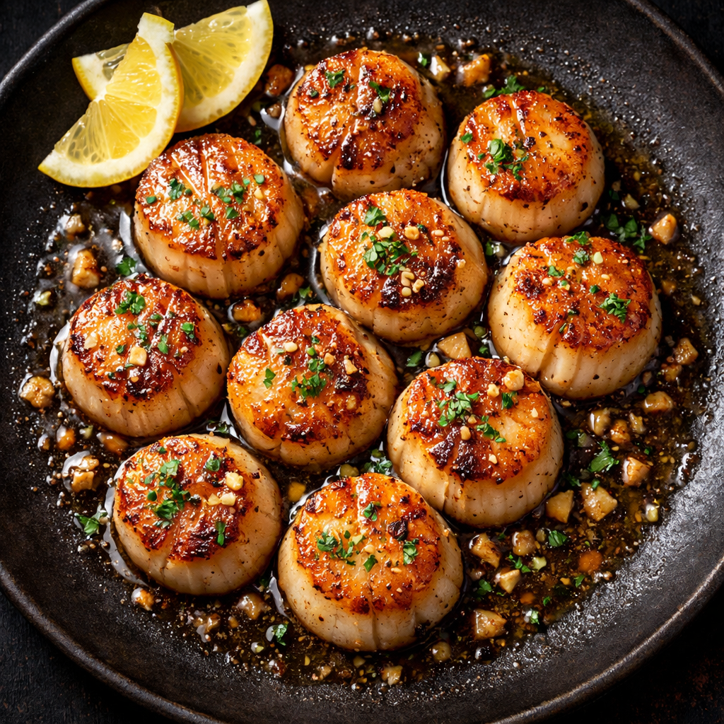 Pétoncles sautés au beurre noisette