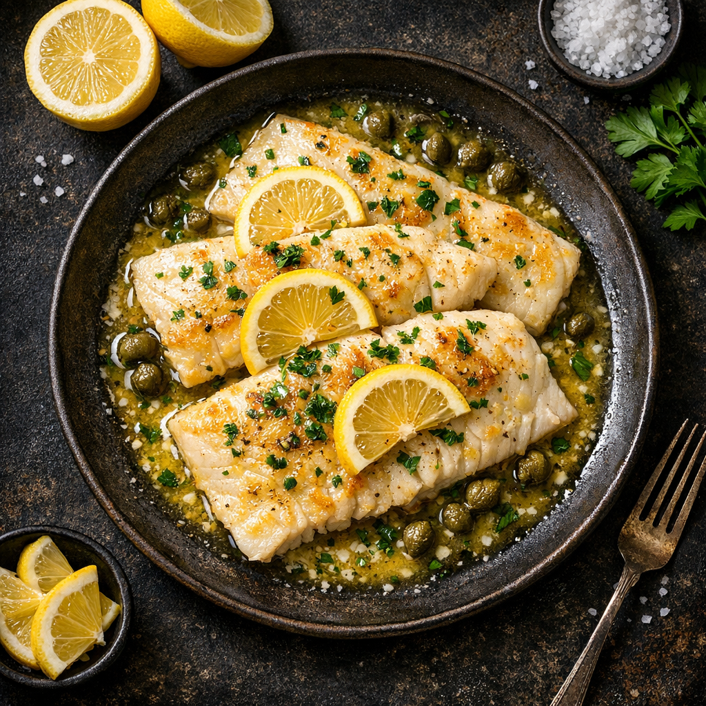 Poisson blanc au beurre citron