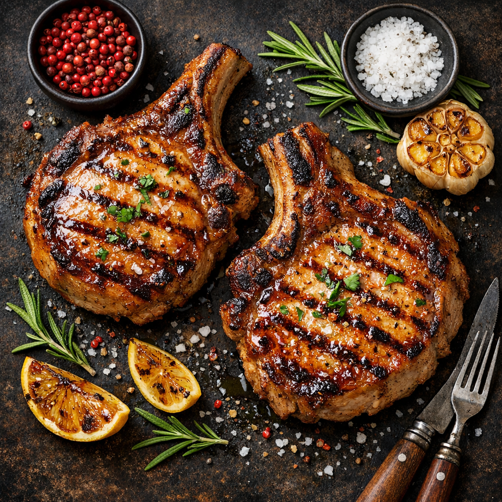 Côtelettes de porc grillées