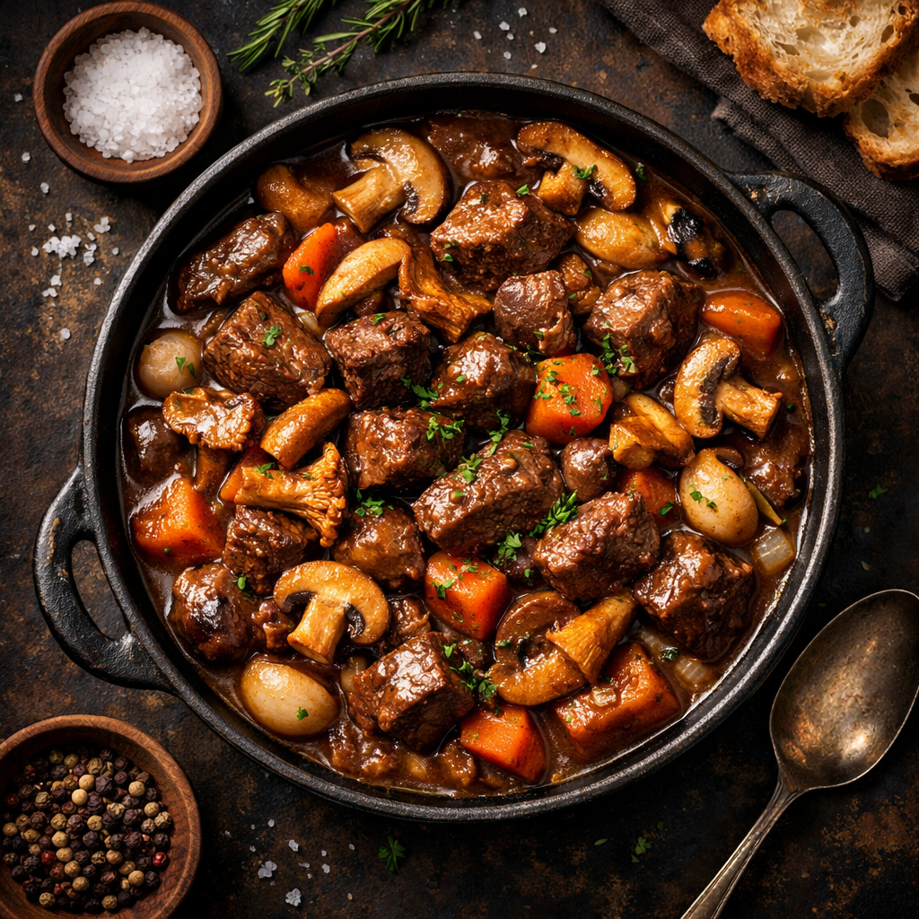 Ragoût de venaison aux champignons