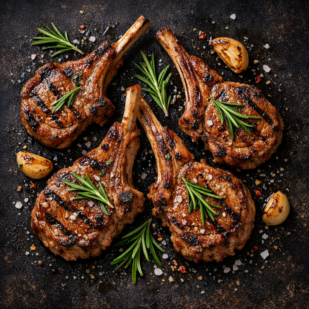 Côtelettes d'agneau grillées au romarin