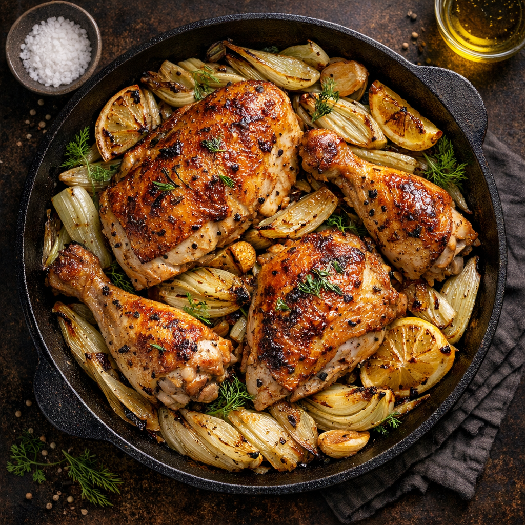 Poulet Rôti aux Fenouil