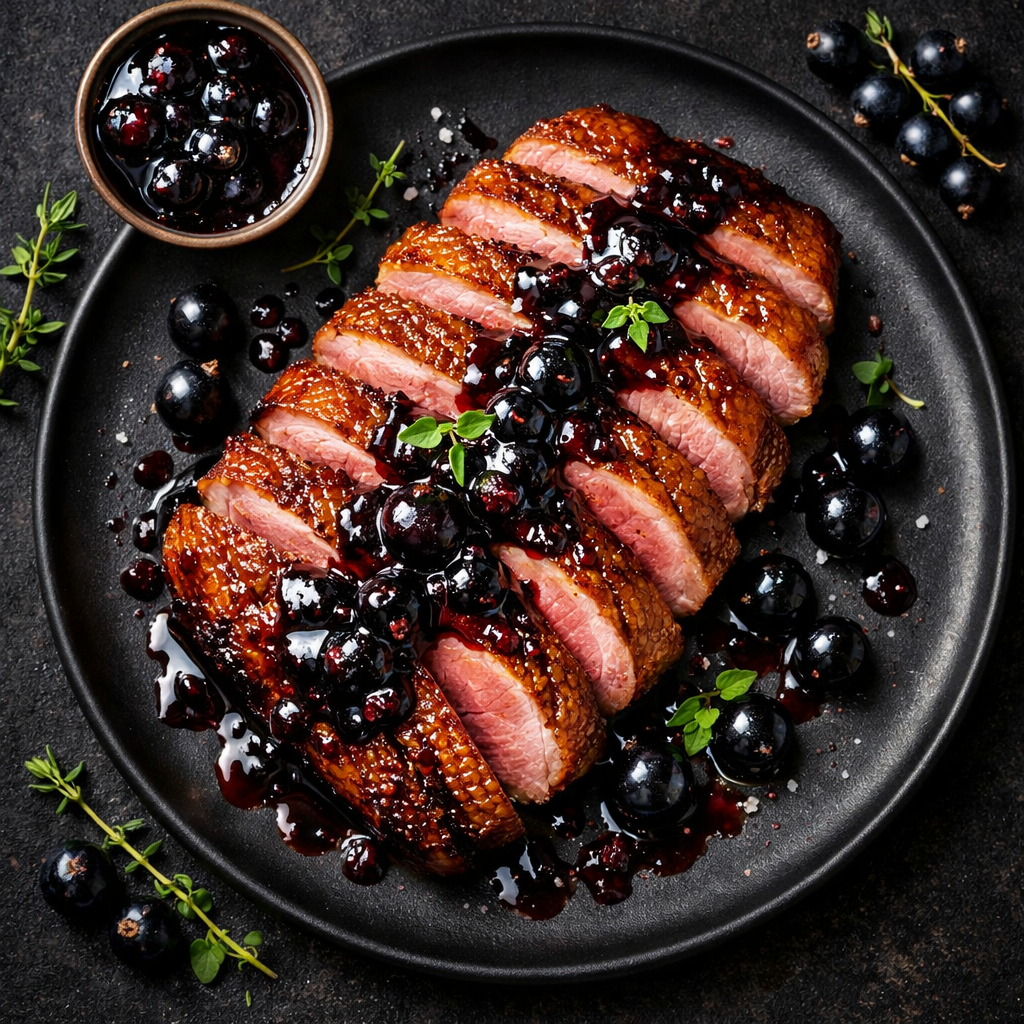 Magret de canard au cassis