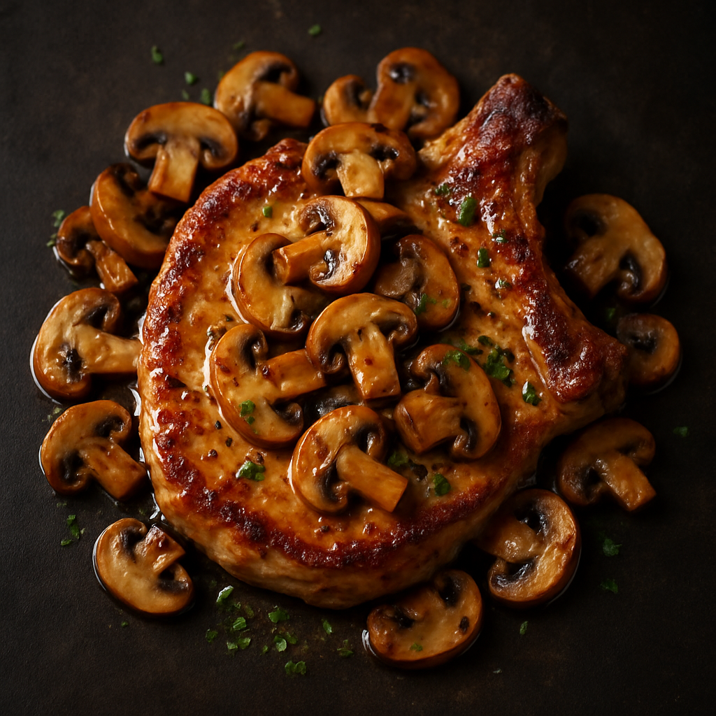 Côtelette de porc aux champignons