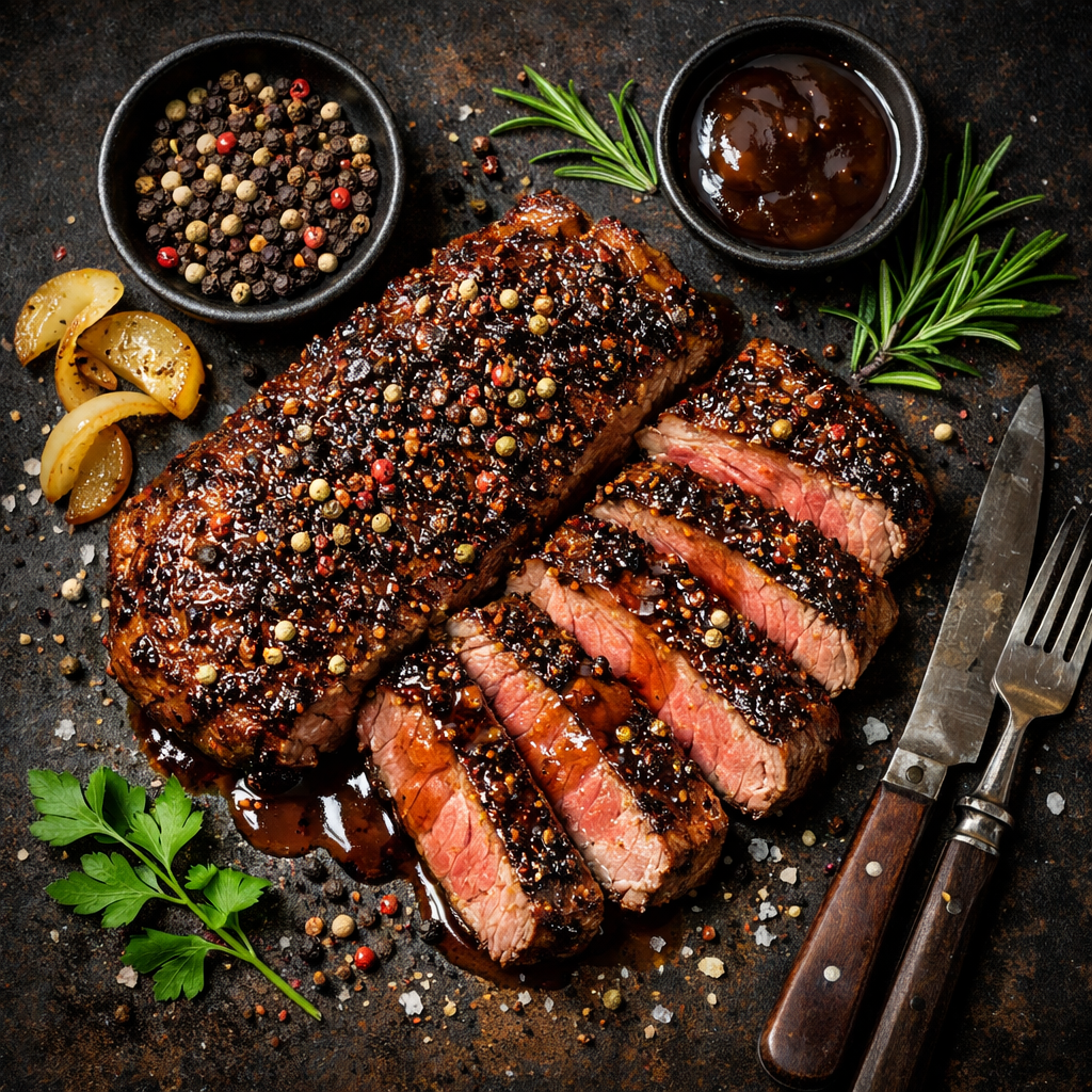 Pavé de bœuf sauce poivre