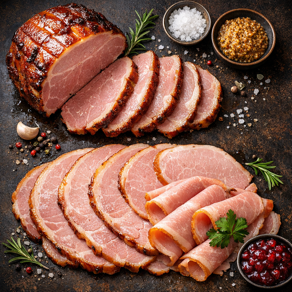 Jambon et lard fumé